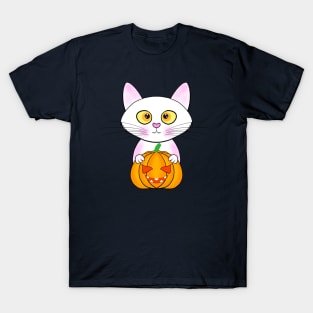 Halloween cute cat pumpkin T-Shirt